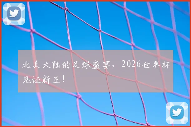 北美大陆的足球盛宴,2026世界杯见证新王!